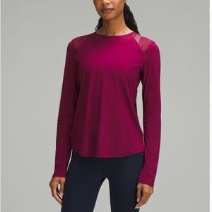 Lululemon Athletica Sculpt Long Sleeve Top in Deep Luxe